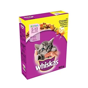 Whiskas 2-12 Months Kitten Complete Chicken Dry Cat Food – 340 Gram Box