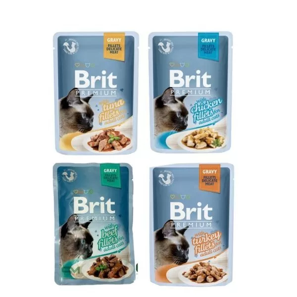 Brit Premium Delicate Meat Fillets In Gravy For Adult Cats – 85 Gram