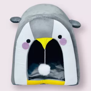 Penguin face cat house